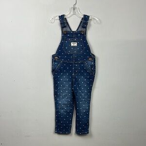 Oshkosh B’gosh Girls Polka Dot  Overalls Sz 2T